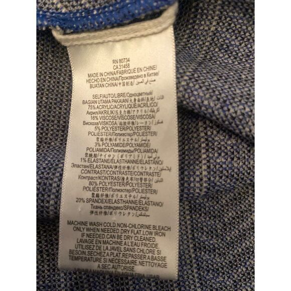 BCBG MAXAZRIA women's White Blue Jasmine Chevron Striped Knit Jacquard Dress Med - Picture 7 of 9